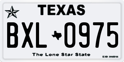 TX license plate BXL0975
