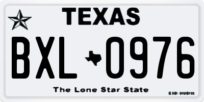 TX license plate BXL0976