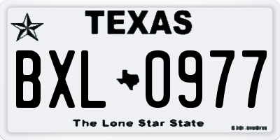 TX license plate BXL0977