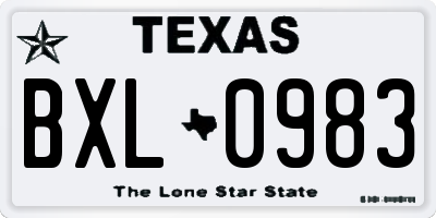 TX license plate BXL0983