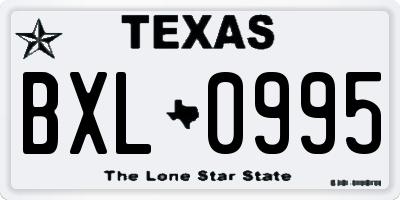 TX license plate BXL0995