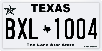 TX license plate BXL1004