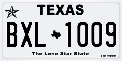 TX license plate BXL1009