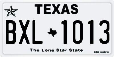 TX license plate BXL1013