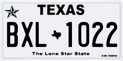 TX license plate BXL1022