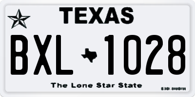 TX license plate BXL1028
