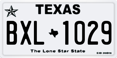 TX license plate BXL1029