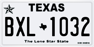TX license plate BXL1032