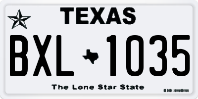 TX license plate BXL1035