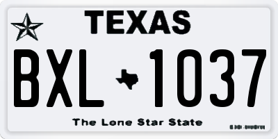 TX license plate BXL1037