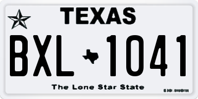 TX license plate BXL1041