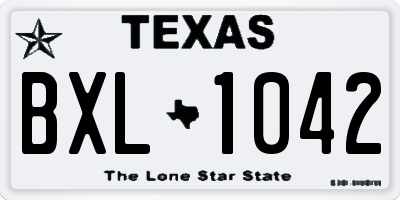 TX license plate BXL1042