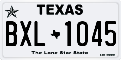 TX license plate BXL1045