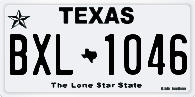TX license plate BXL1046