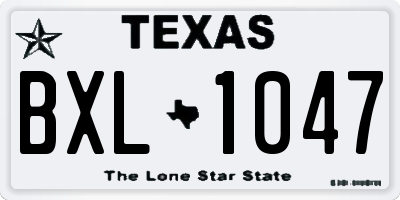 TX license plate BXL1047
