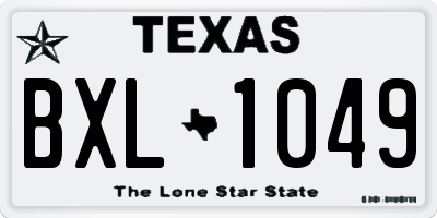 TX license plate BXL1049