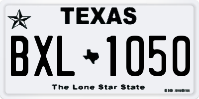TX license plate BXL1050