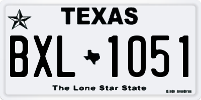 TX license plate BXL1051