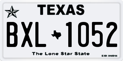 TX license plate BXL1052