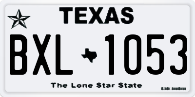TX license plate BXL1053