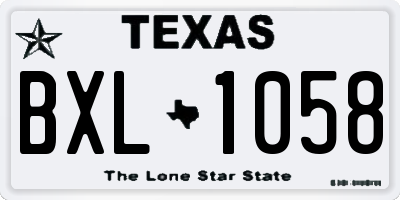 TX license plate BXL1058