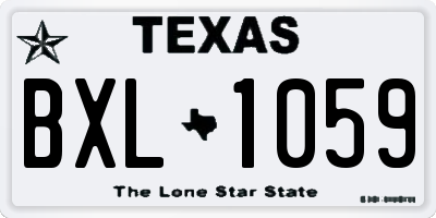 TX license plate BXL1059