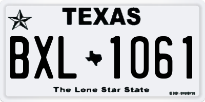 TX license plate BXL1061