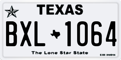 TX license plate BXL1064