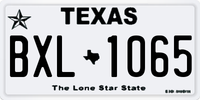 TX license plate BXL1065