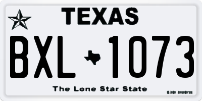 TX license plate BXL1073