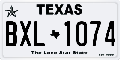 TX license plate BXL1074