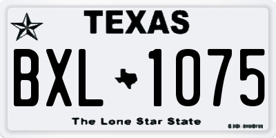 TX license plate BXL1075