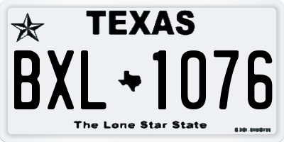 TX license plate BXL1076