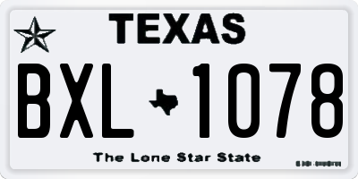 TX license plate BXL1078