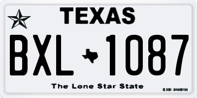 TX license plate BXL1087