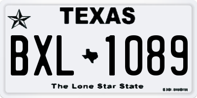 TX license plate BXL1089
