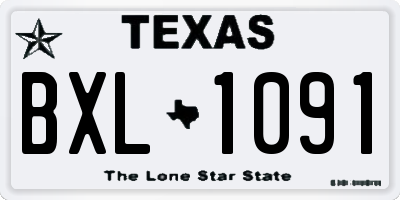 TX license plate BXL1091