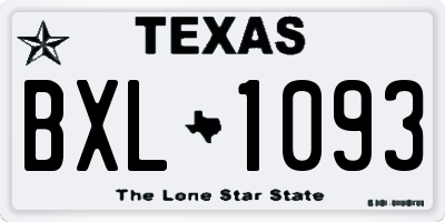 TX license plate BXL1093