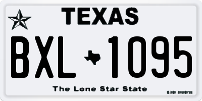 TX license plate BXL1095