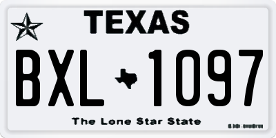 TX license plate BXL1097