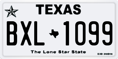 TX license plate BXL1099