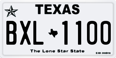 TX license plate BXL1100
