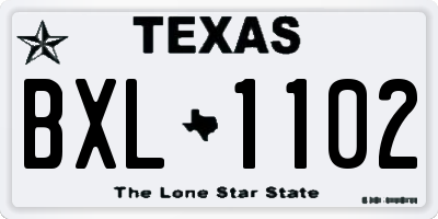 TX license plate BXL1102