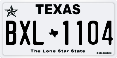 TX license plate BXL1104