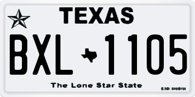 TX license plate BXL1105