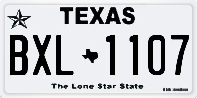 TX license plate BXL1107