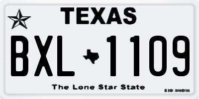 TX license plate BXL1109