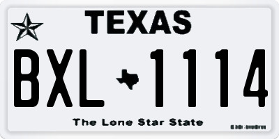 TX license plate BXL1114