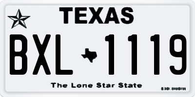 TX license plate BXL1119