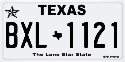 TX license plate BXL1121